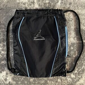 Jordan Jumpman Black and Blue Core Gym Sack Drawstring Bag